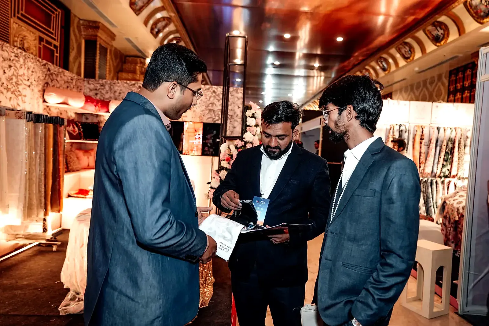 Buyers in conversation at a WV Connect exhibition stall